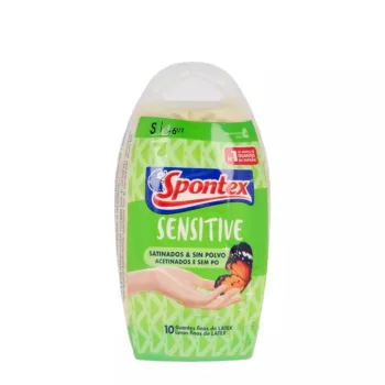 SPONTEX LATEX SENSITIVE guantes satinados sin Cipria talla S