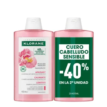 KLORANE ORGANIC PEONY soothing shampoo 2 x 400 ml