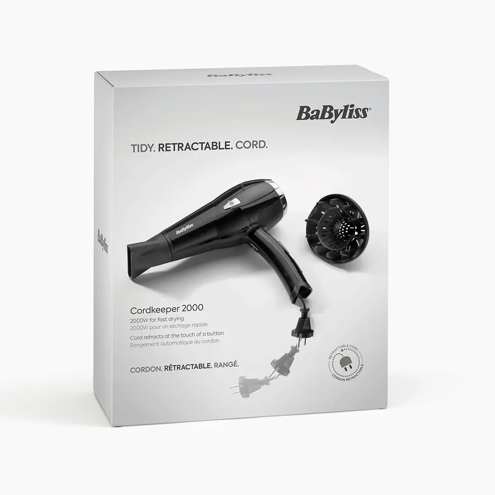 BABYLISS D374DE DRYER with automatic cable tie 2000w 1 unit BABYLISS D374DE DRYER with automatic cable tie 2000w 1 unit - immagine 2