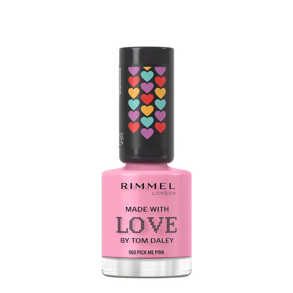 RIMMEL LONDON MADE WITH LOVE by Tom Daley nail polish #060-pick me pink 8 ml RIMMEL LONDON MADE WITH LOVE by Tom Daley nail polish #060-pick me pink 8 ml