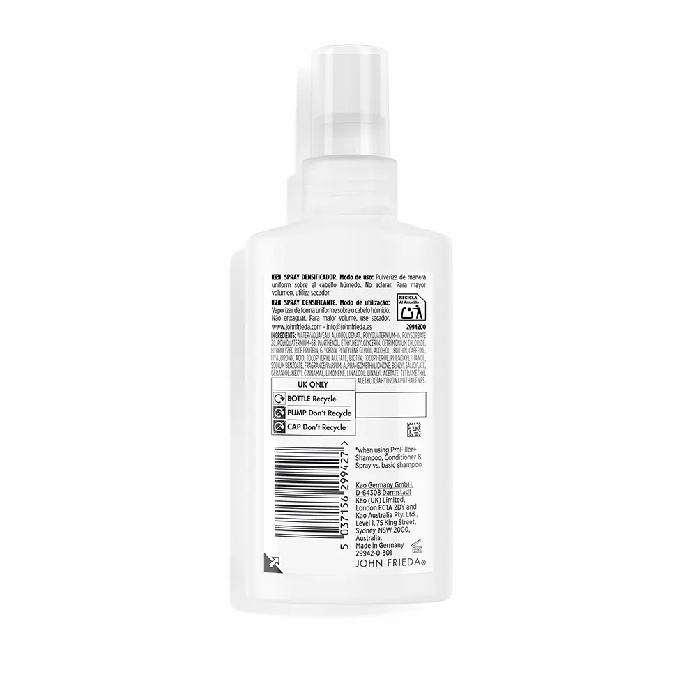 JOHN FRIEDA PROFILLER+ densificador spray 150 ml JOHN FRIEDA PROFILLER+ densificador spray 150 ml - immagine 2